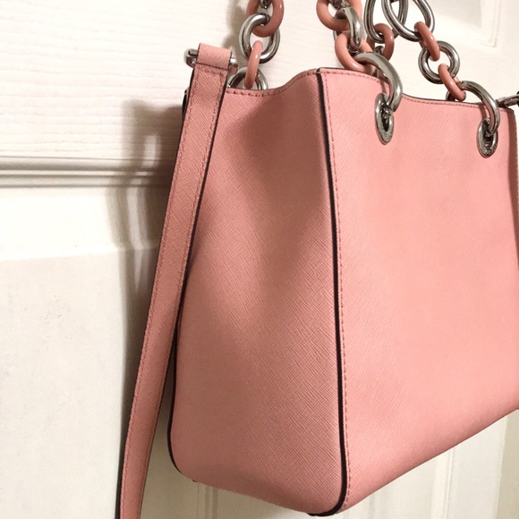 Michael Kors Saffiano Leather Cynthia Satchel - Picture 11 of 16